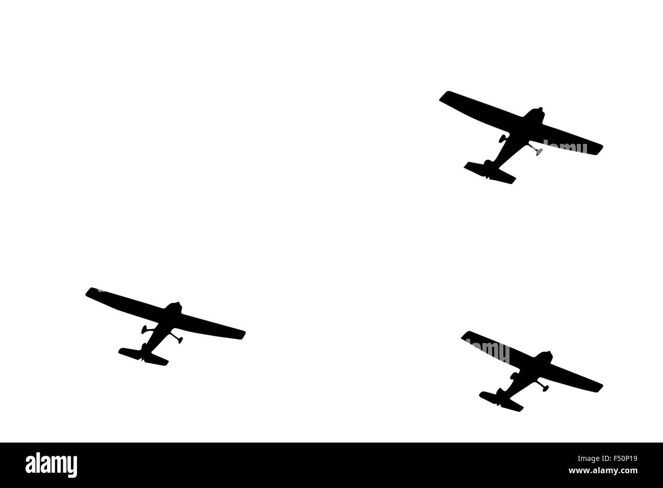 Schatten Flugzeuge fliegen über den Flughafen. Stockfoto