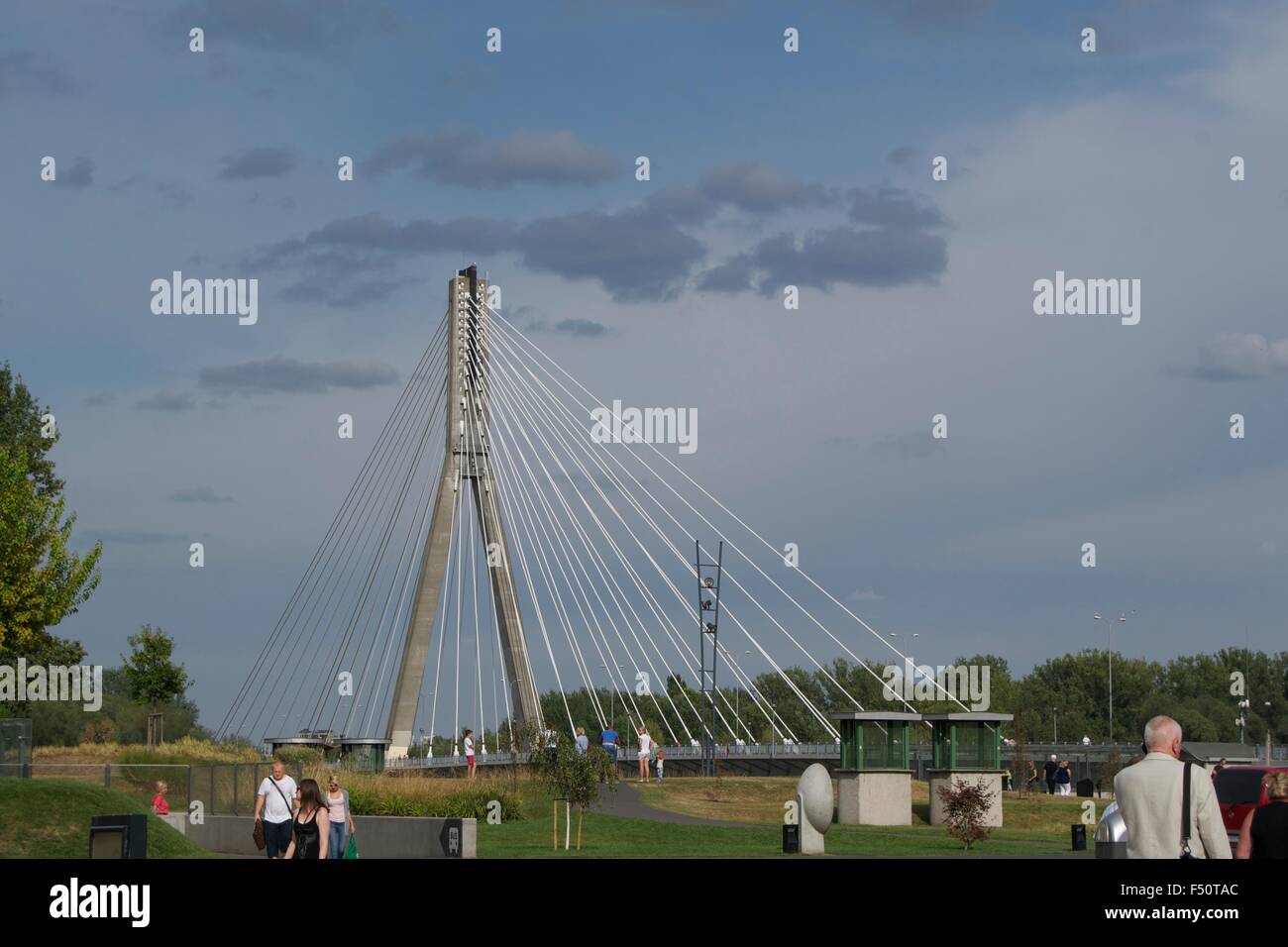 Weichsel Warschau Heilig Kreuz Brücke Wahrzeichen Stockfoto