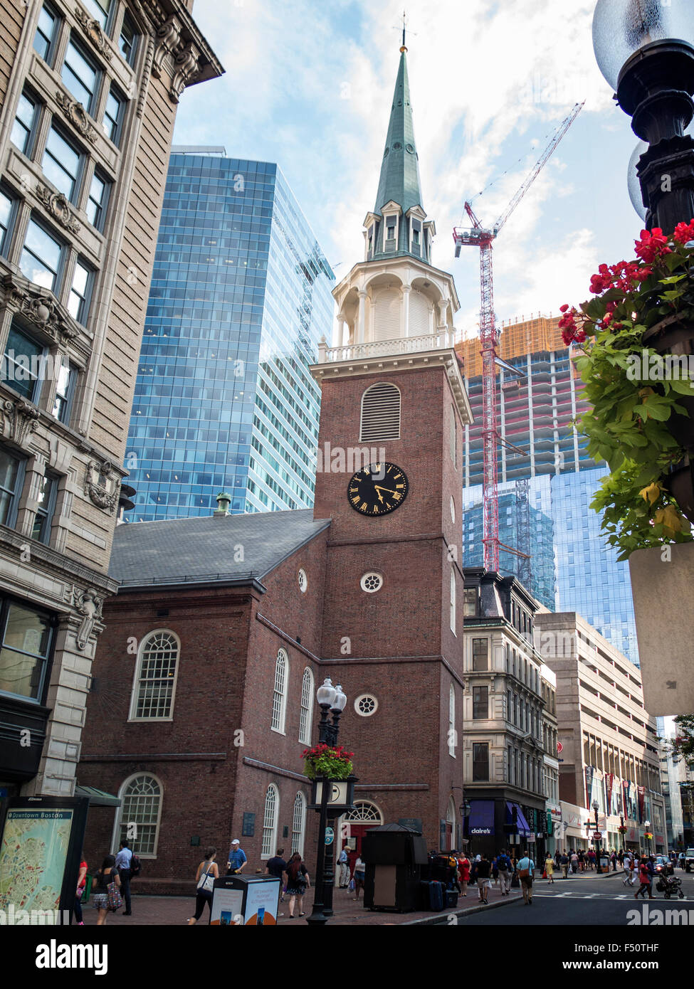 Old North Church, Boston's älteste erhaltene Kirche bauen Stockfoto