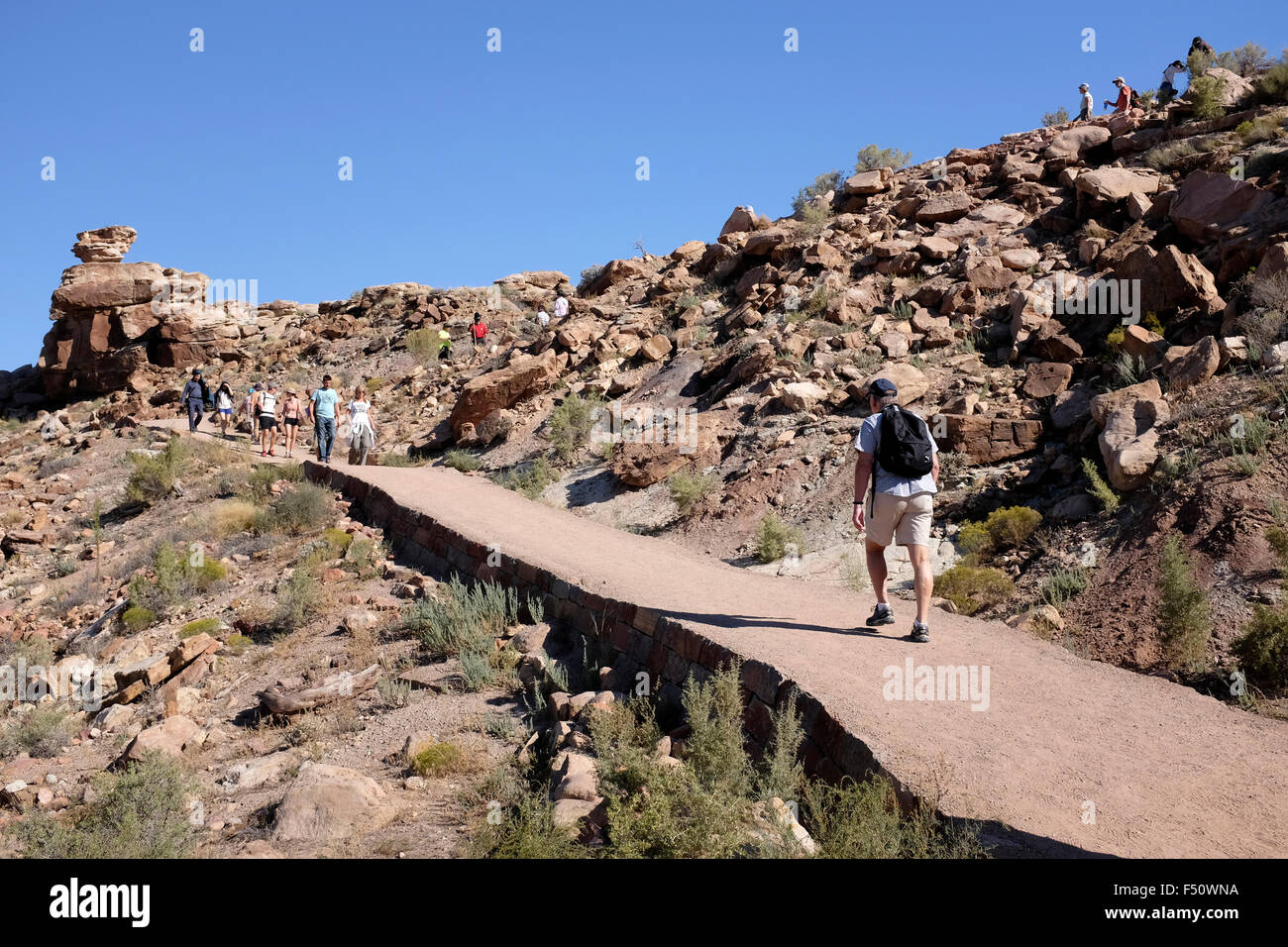 Auf den Spuren der Delicate Arch, Arches-Nationalpark, Moab, Utah Stockfoto