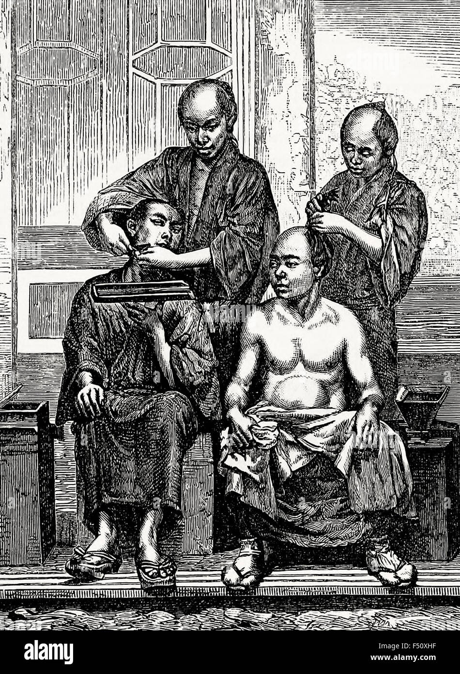 Chinesischen Barbiere, um 1880 Stockfoto