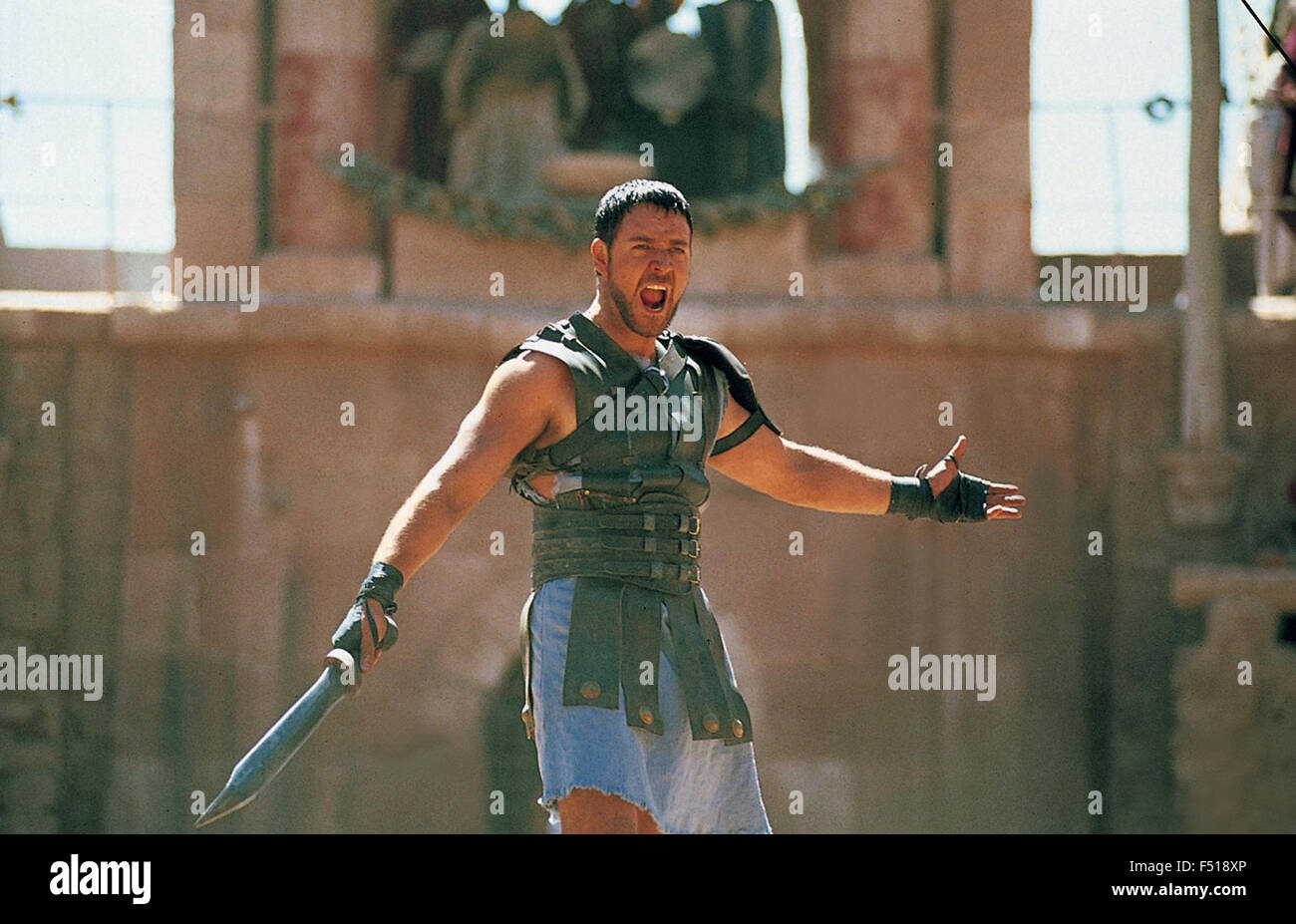 Gladiator ist ein episches Historiendrama 2000-Film unter der Regie von Ridley Scott, mit Russell Crowe.  Dieses Foto ist nur zu redaktionellen Zwecken und unterliegen dem Copyright von der Filmgesellschaft und/oder der Fotograf von dem Film oder der Firma zugeordnet und kann nur durch Veröffentlichungen im Zusammenhang mit der Förderung der oben genannten Film reproduziert werden. Eine obligatorische Gutschrift auf die Filmgesellschaft ist erforderlich. Der Fotograf sollte auch angerechnet werden, wenn bekannt. Stockfoto