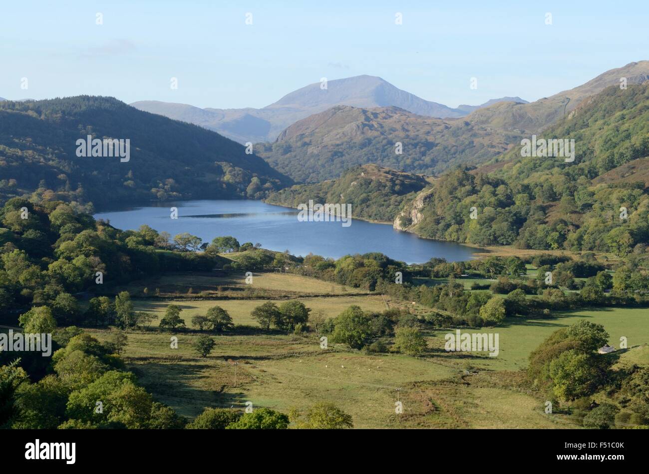 Llyn Gwynant See Nant Gwynant Valley Snowdonia Nationalpark Wales Cymru UK GB Stockfoto