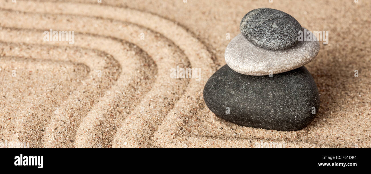 Japanischer Zen-Steingarten Stockfoto