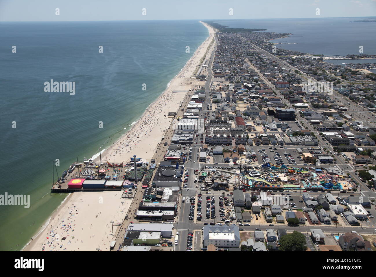 Luftaufnahme von Point Pleasant Beach, New Jersey (Südlage) Stockfoto