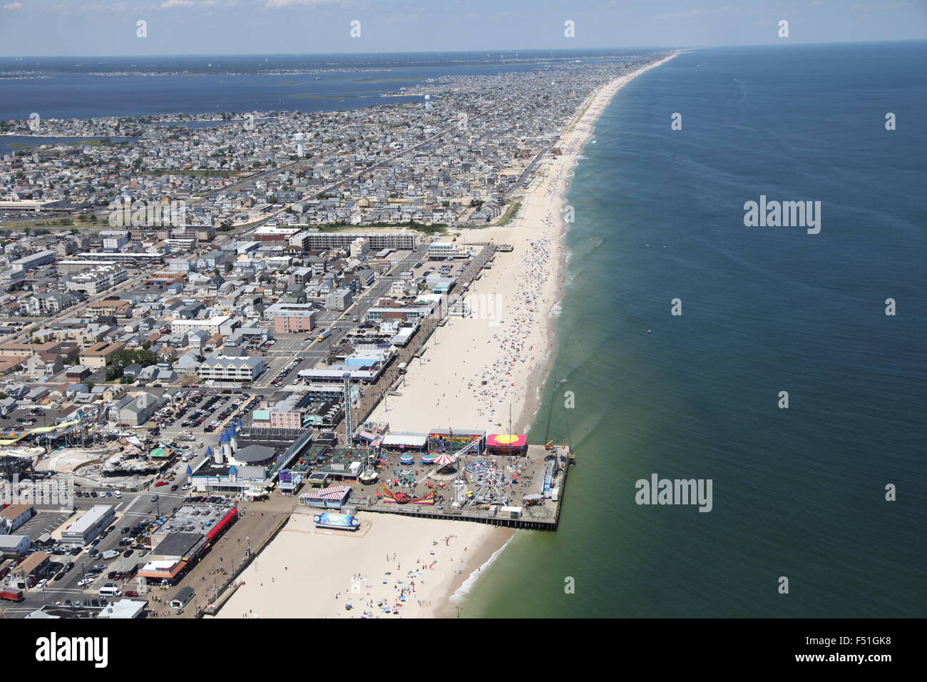 Luftaufnahme von Point Pleasant Beach, New Jersey (nach Norden) Stockfoto