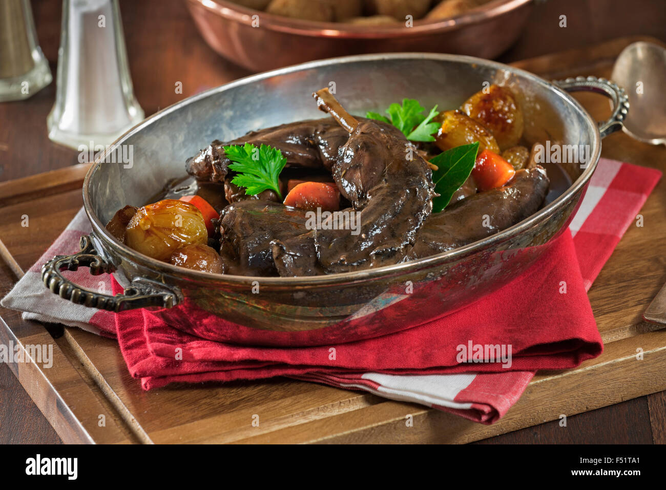 Ausgezackten Hase. Traditionelles Essen UK Stockfoto