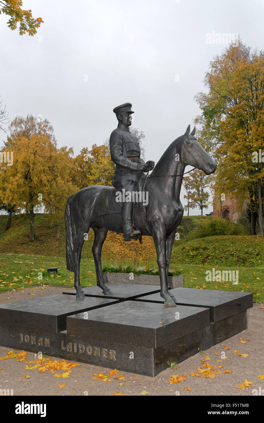 Johan Laidoner, Denkmal. Johan Laidoner (1884-1953) war ein Samen-Abbildung der estnischen Geschichte zwischen den beiden Weltkriegen, Com Stockfoto