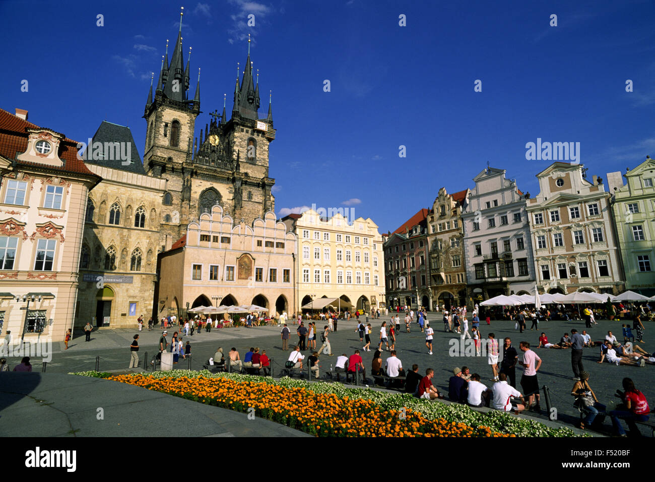 Tschechische Republik, Prag, Staromestske Namesti, Altstadtplatz, Tyn-Kirche Stockfoto