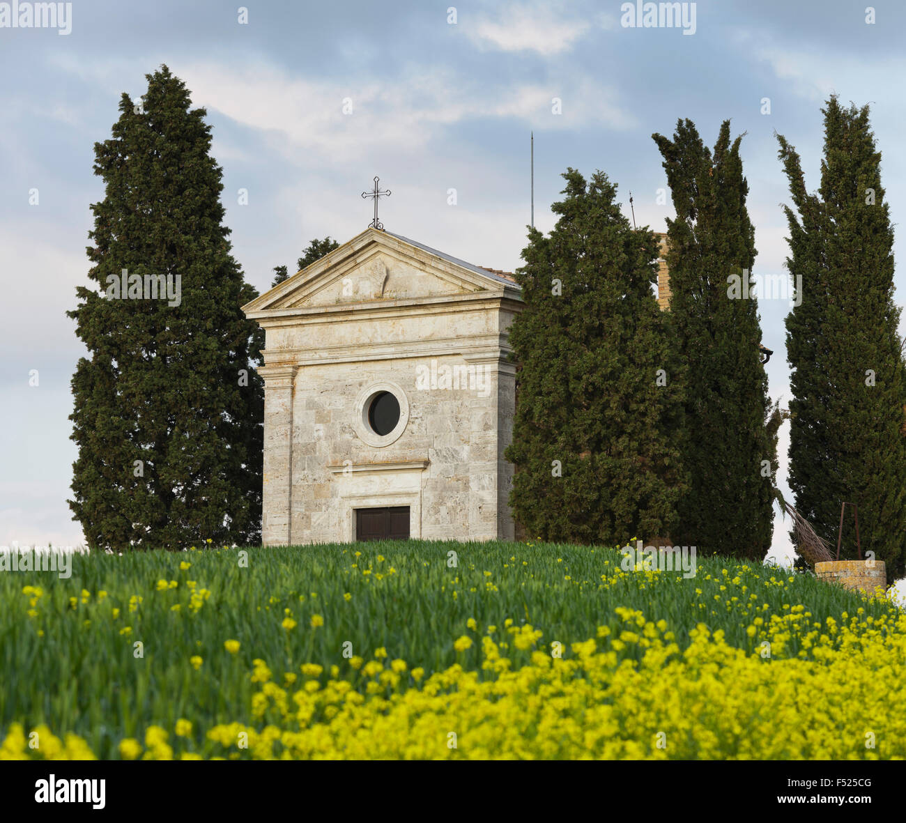 Kapelle von Santa Maria di Vitaleta, Val d ' Orcia, Toskana, Italien Stockfoto