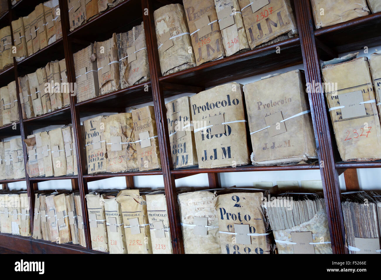 Die Archive der Palacio de Las Cadenas, Òbeda, Andalusien, Spanien. Stockfoto