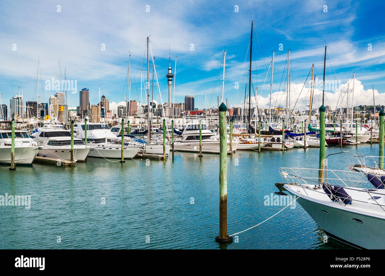Neuseeland, Nordinsel, Auckland, Yachten bei Westhaven Marina Stockfoto