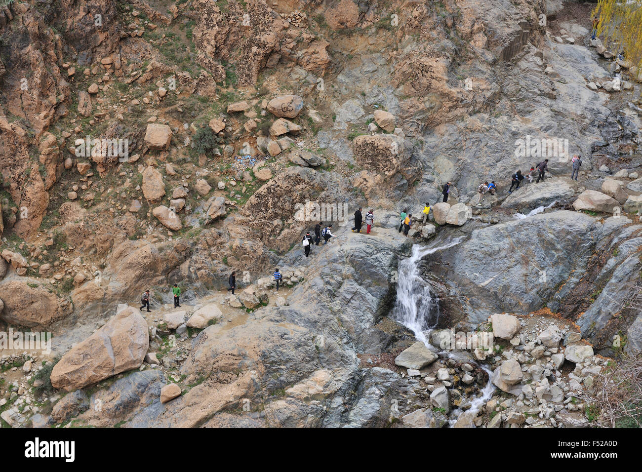Asgaour Wasserfall, Ourika-Tal, Atlasgebirge, Marokko, Stockfoto