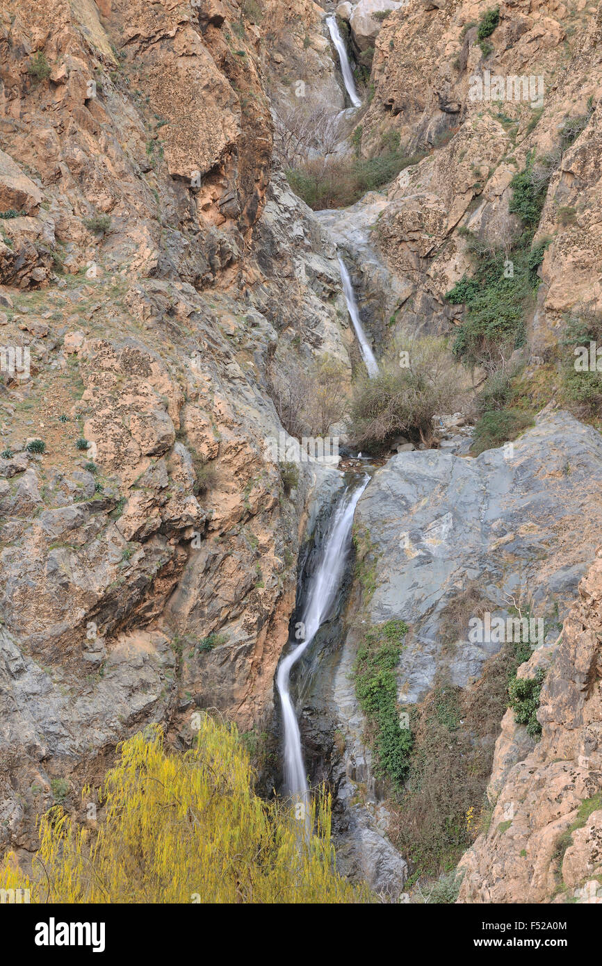 Asgaour Wasserfall, Ourika-Tal, Atlasgebirge, Marokko, Stockfoto