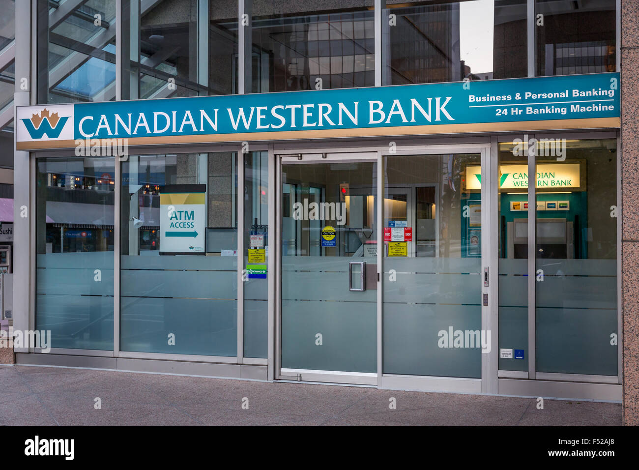 Kanadische westliche Bank-Filiale liegt in Vancouver, BC, Kanada Stockfoto