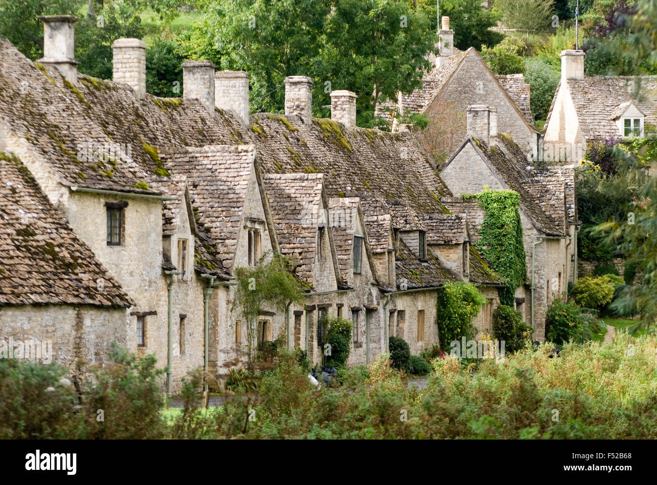 Arlington Row in Bibury, Gloucestershire, Cotswolds, England, Großbritannien, Europa Stockfoto