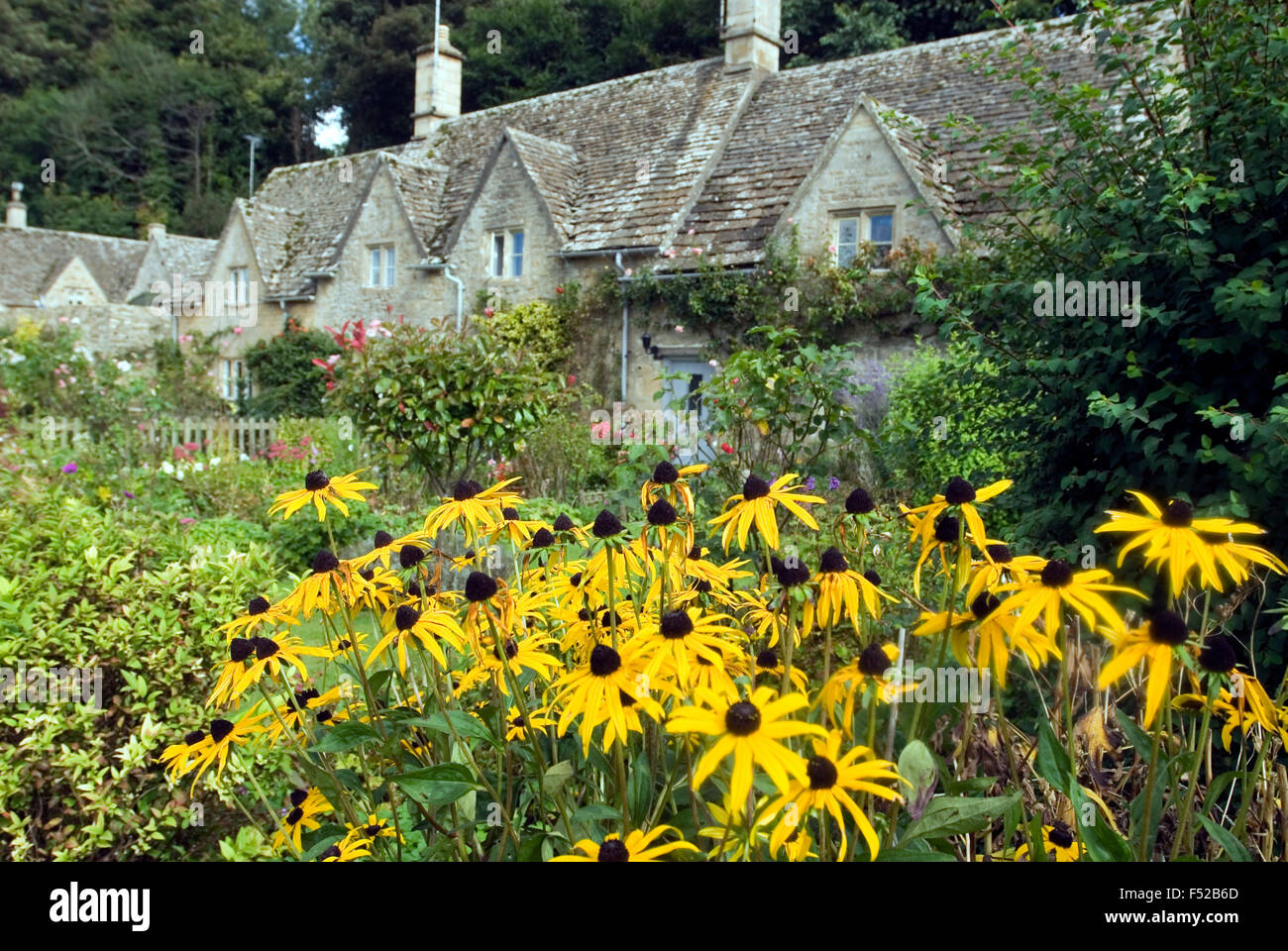 Arlington Row in Bibury, Gloucestershire, Cotswolds, England, Großbritannien, Europa Stockfoto