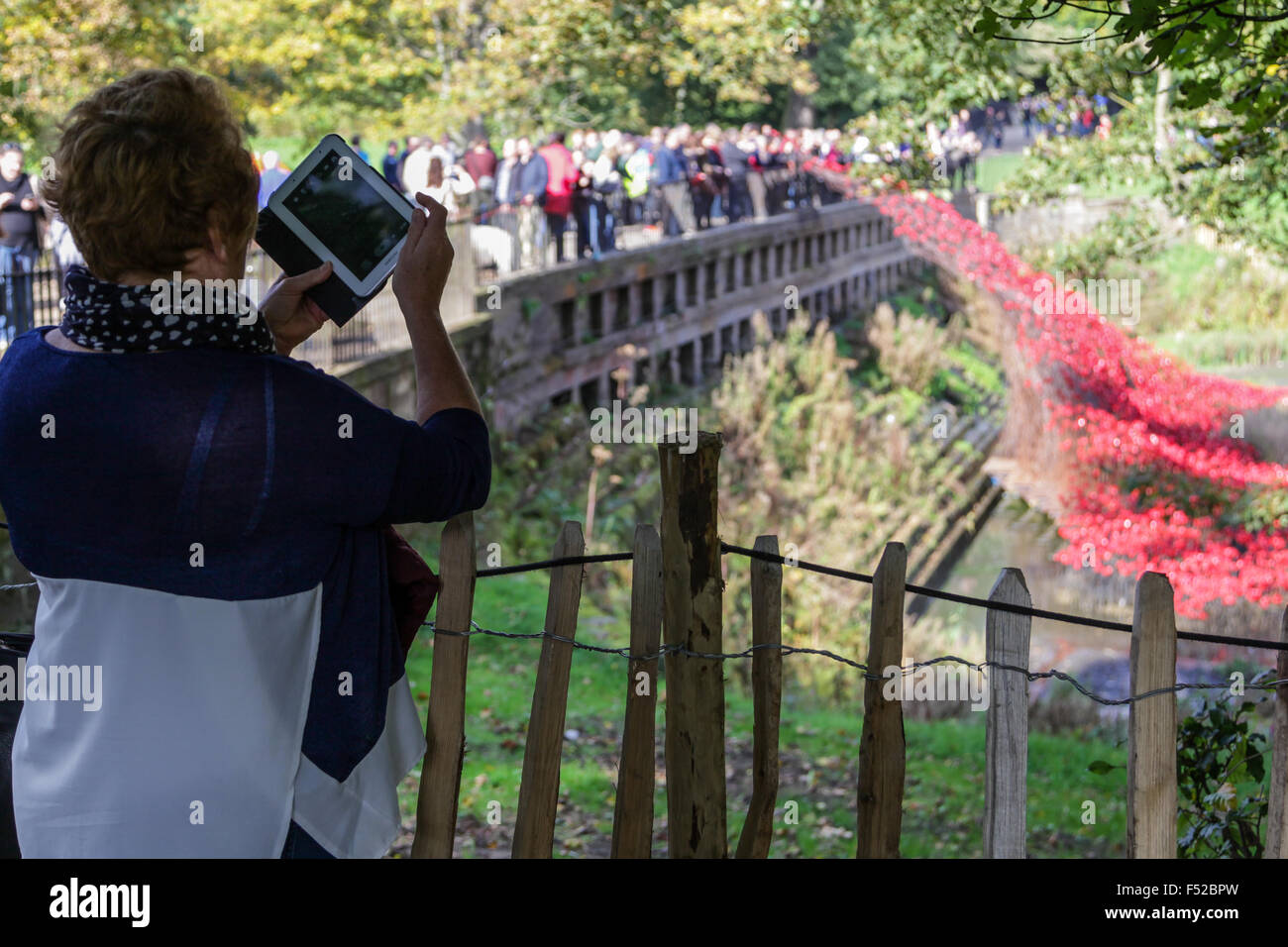 Wave: von dem Künstler Paul Cummins und Designer Tom Piper erstellt, die der 100. Jahrestag des Ausbruchs des Ersten Weltkrieges zu markieren. Stockfoto