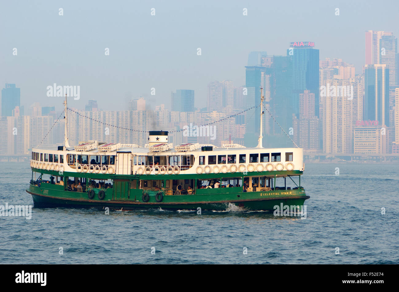 Sterne-Fähren Boote über den Hafen, Hong Kong, Hong Kong Stockfoto