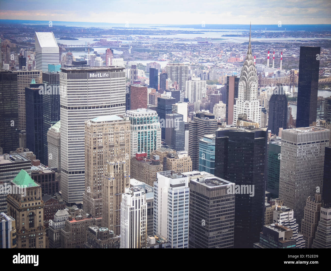 Dächer-Blick auf Manhattan, New York, USA Stockfoto