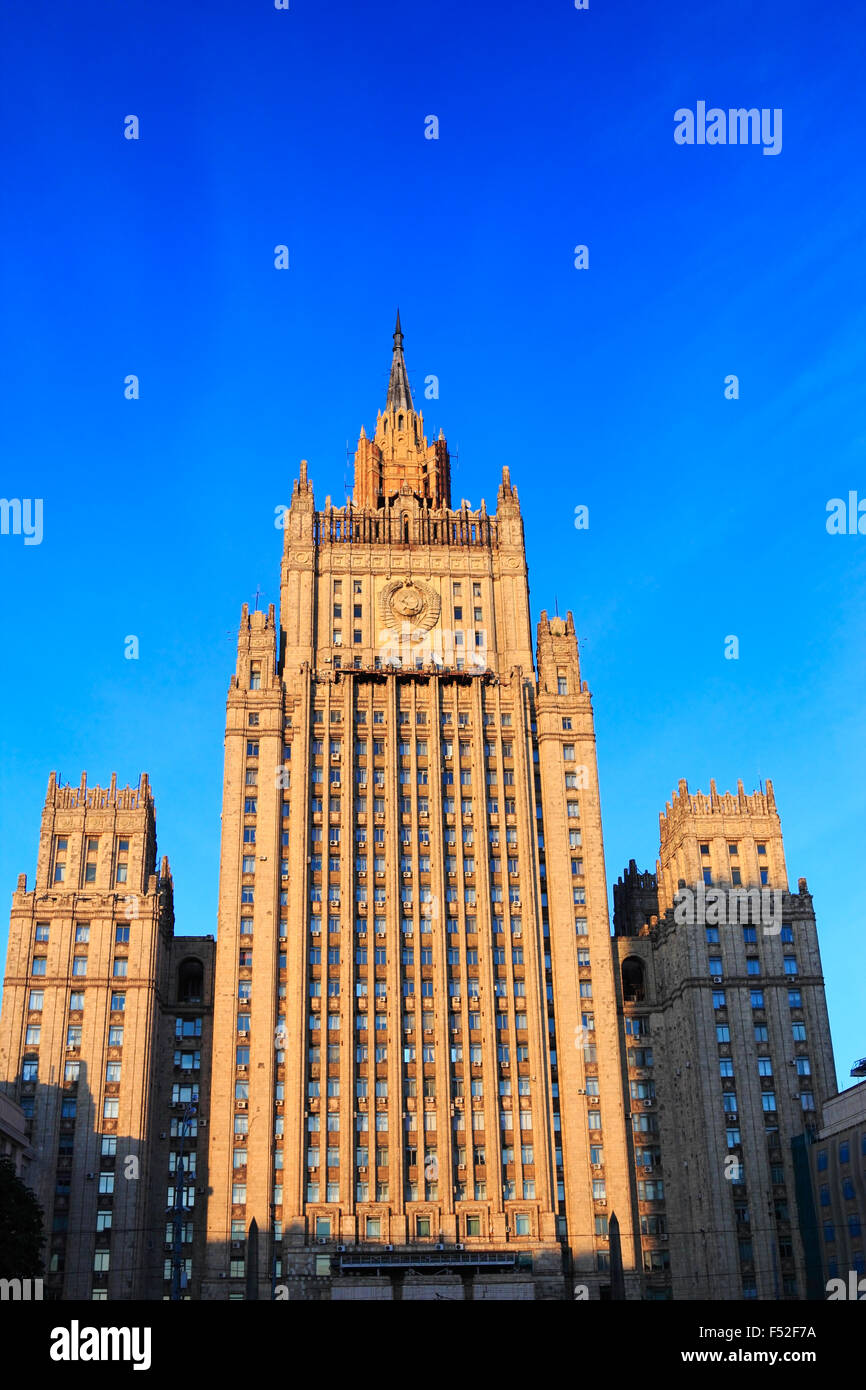 Ministerium für auswärtige Angelegenheiten in Moskau bauen. Stockfoto