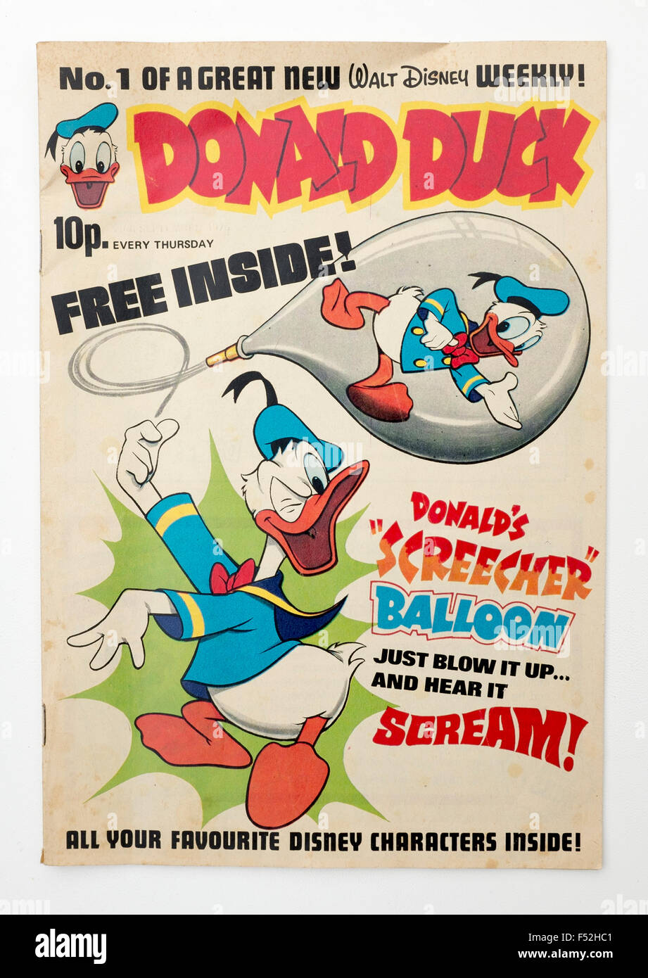 Alte Vintage Walt Disney Donald Duck Comic Stockfoto