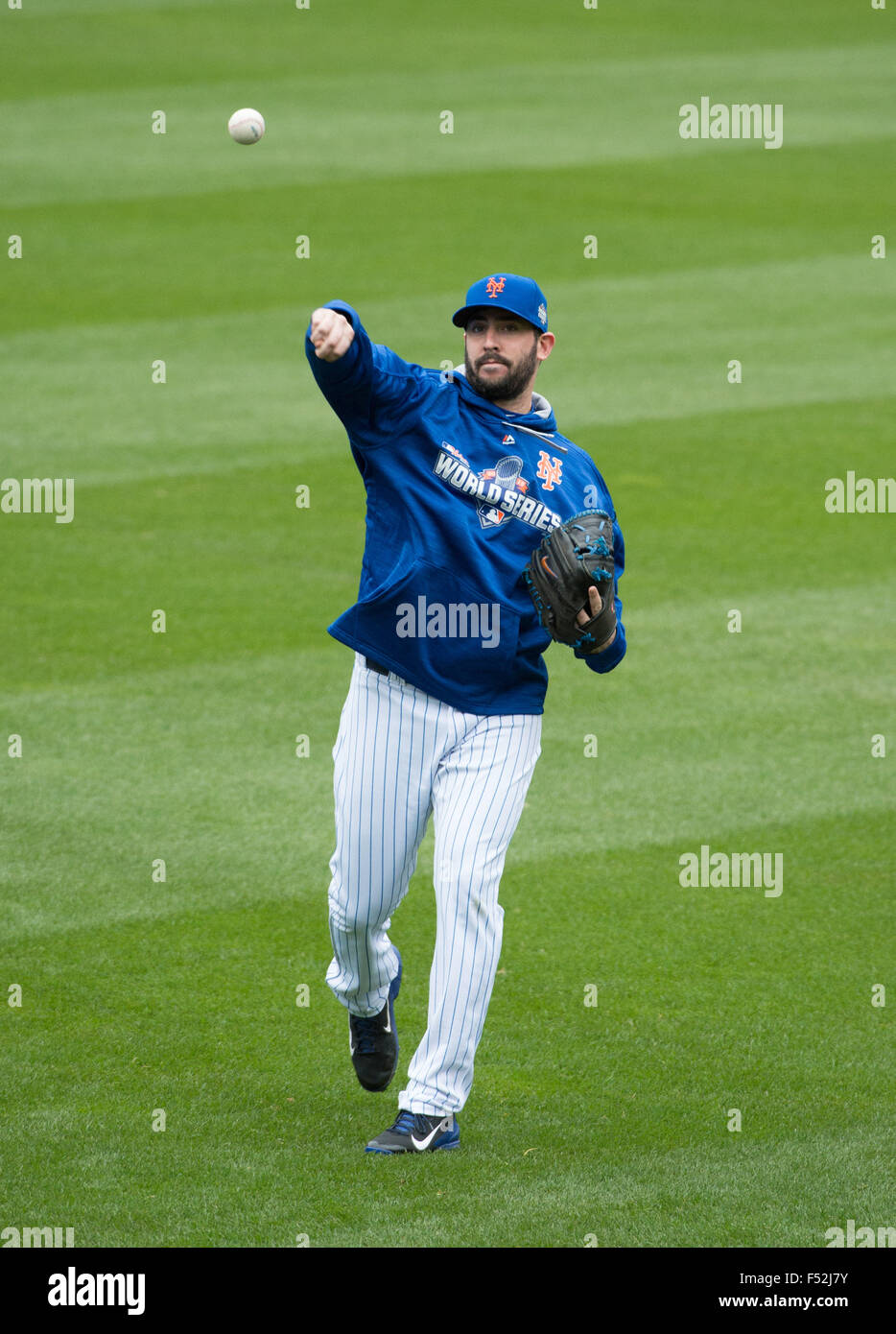 24. Oktober 2015 - New York, NY, US - Pitcher MATT HARVEY während NY Mets üben im Citi Field, Samstag, 24. Oktober 2015. (Kredit-Bild: © Bryan Smith über ZUMA Draht) Stockfoto