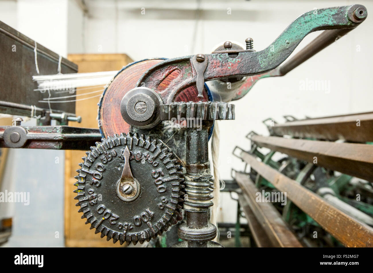 Vintage Garn Zähler in der Textilindustrie verwendet Stockfoto