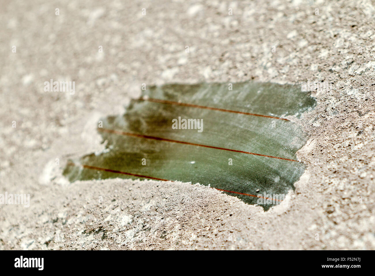 Frontscheibe abgedeckt durch vulkanische Asche Banos De Agua Santa Tungurahua Stockfoto