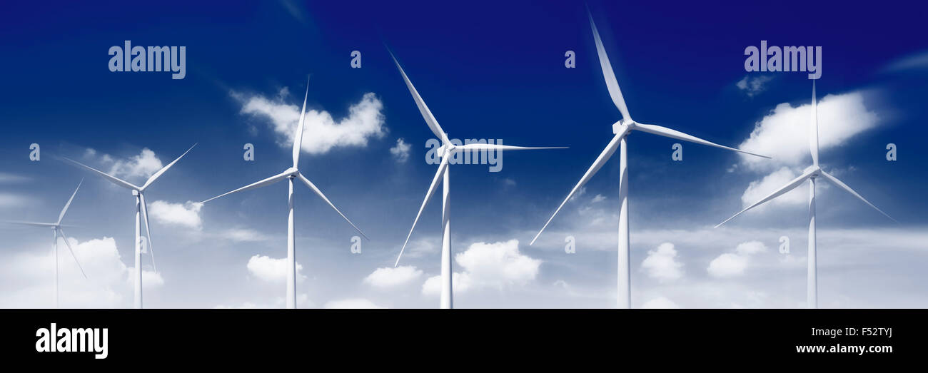 Schonung der Umwelt Windmühle im freien grün Konzept Stockfoto