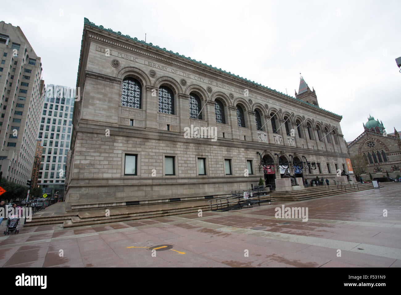 Boston Zentralbibliothek außerhalb Stockfoto