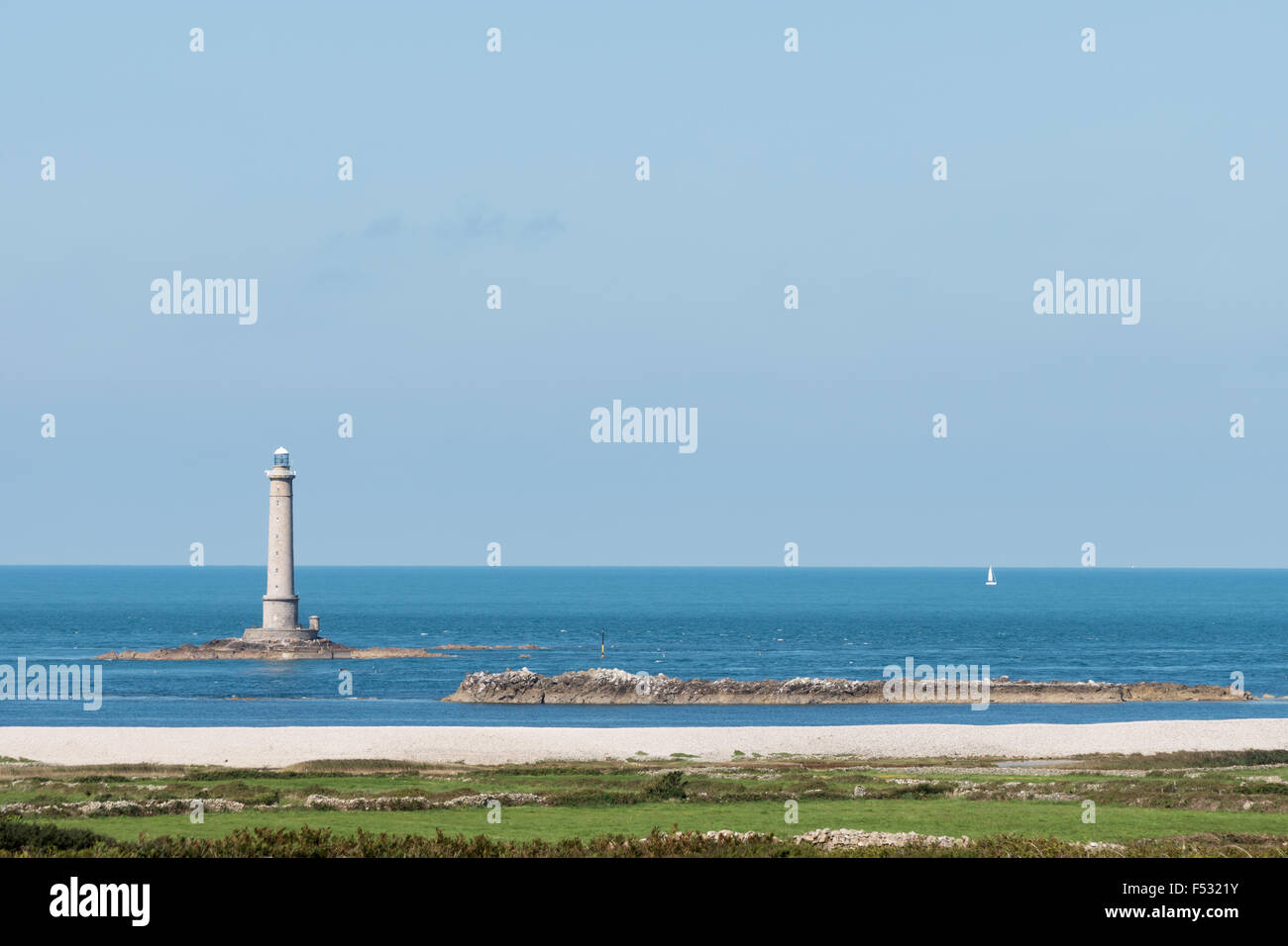 Der Leuchtturm von Cap De La Hague, Frankreich, Normandie-2015 Stockfoto