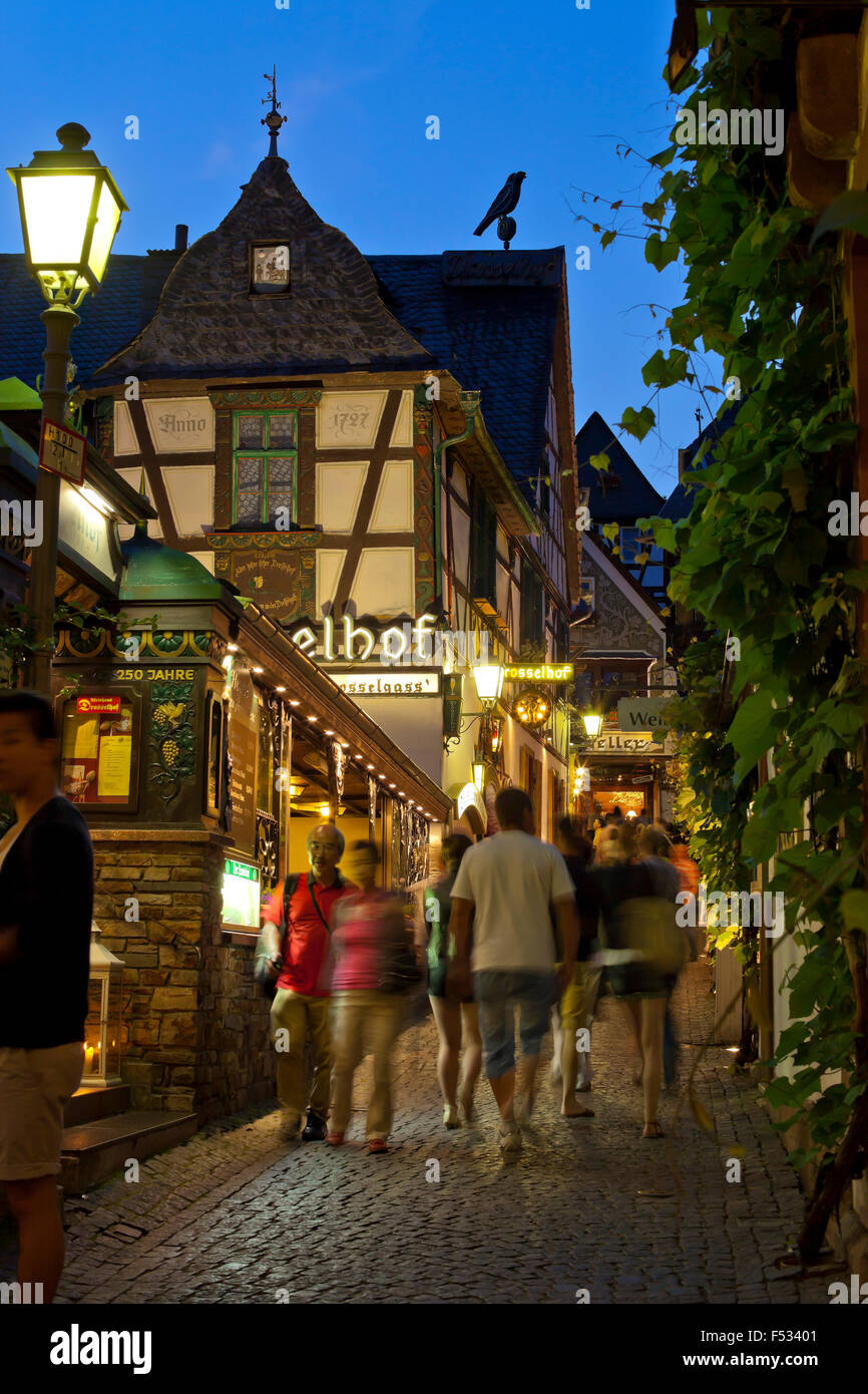 Europa, Deutschland, Hessen, Rheingau (Bereich), Drosselgasse Stockfoto