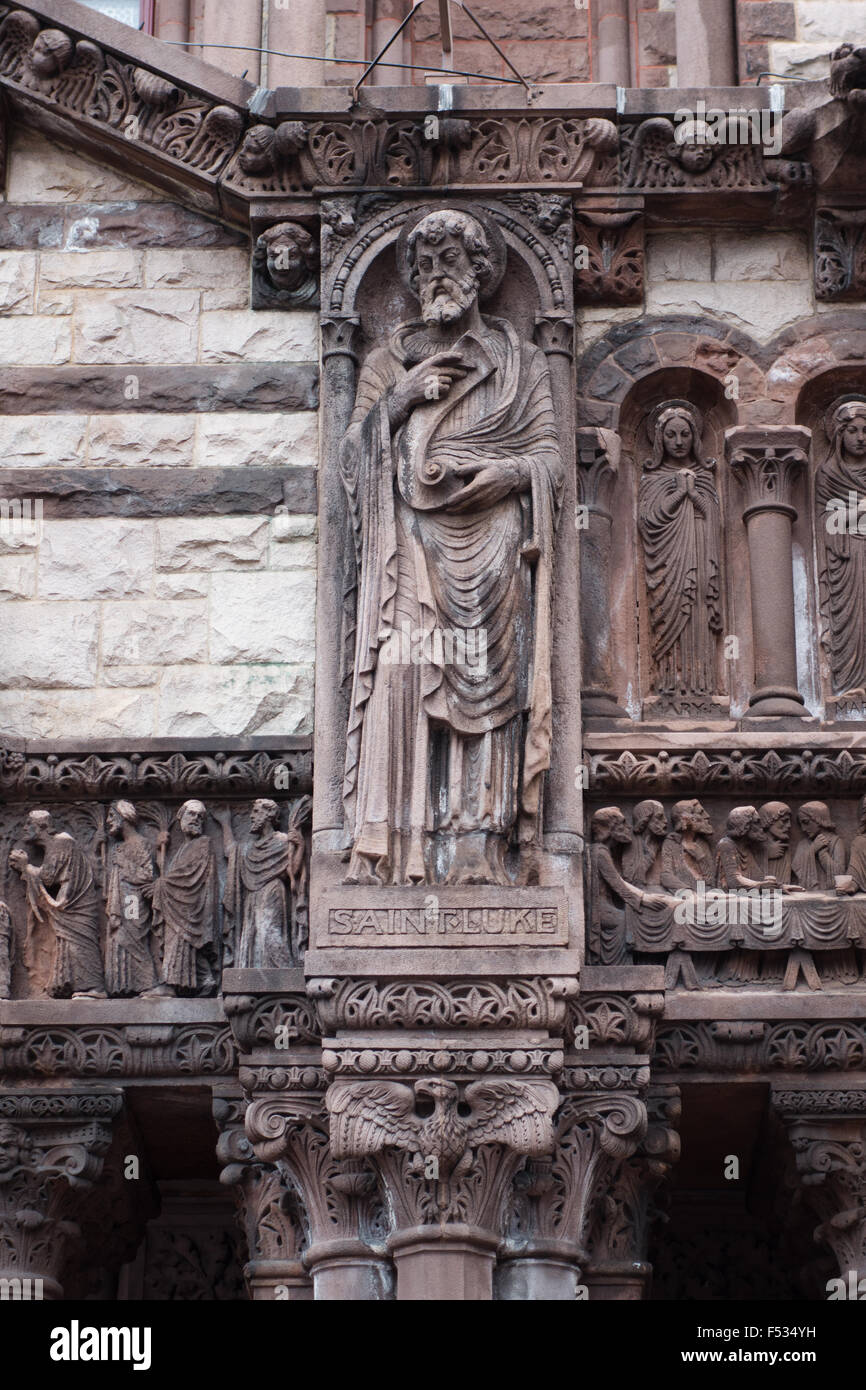 Boston-Dreifaltigkeit-Kirche-Skulptur Stockfoto