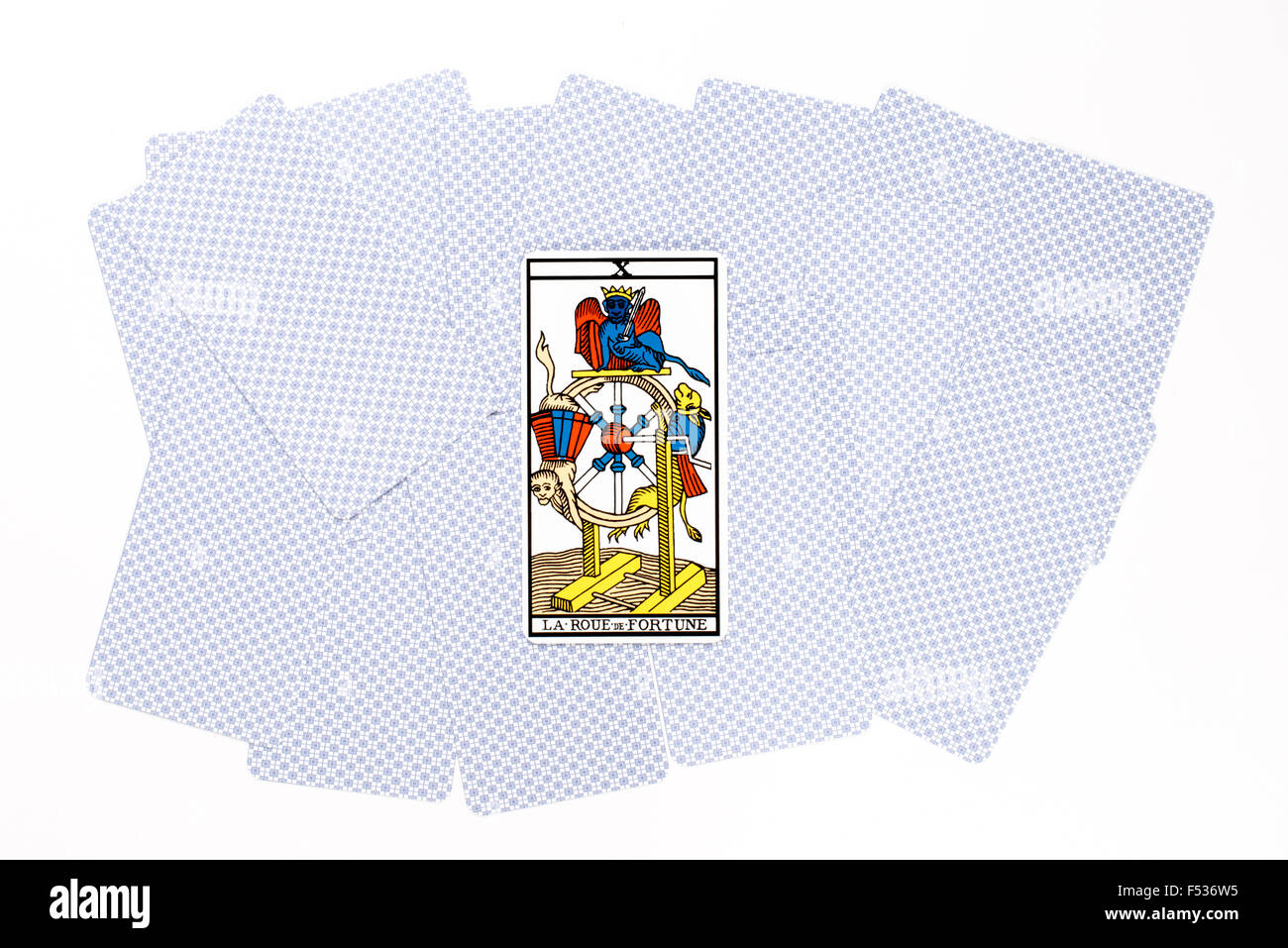 Tarot-Karte Vermögen zeichnen isolierten auf weißen Hintergrund Stockfoto