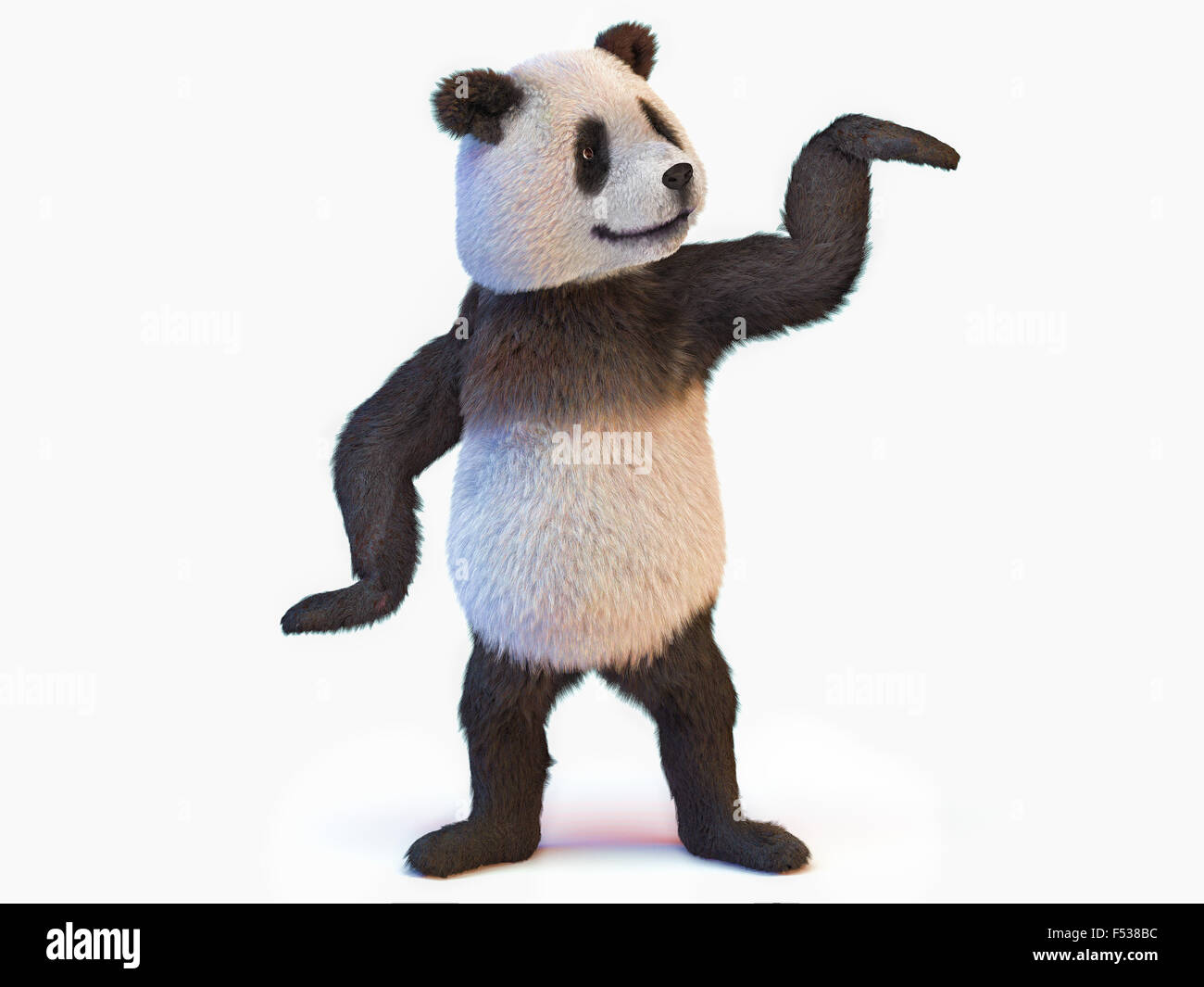 Ägyptische Haltung Tier-Panda-Bären. Native Zentralchina anerkannt großen markanten schwarzen Flecken um Augen über Ohren ac Stockfoto