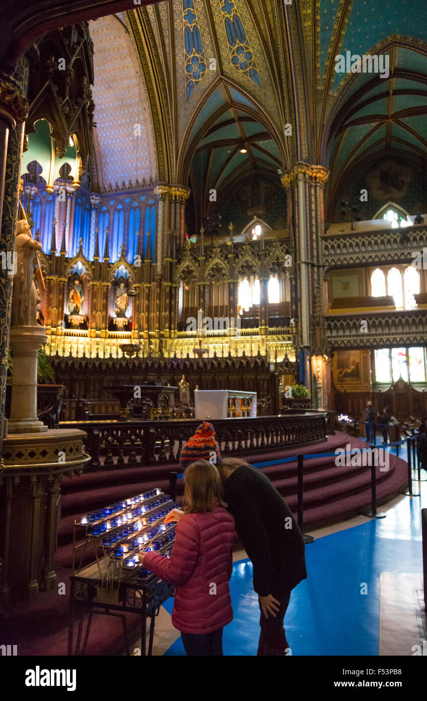 Basilika Notre Dame, Altstadt, Montreal, Quebec Stockfoto