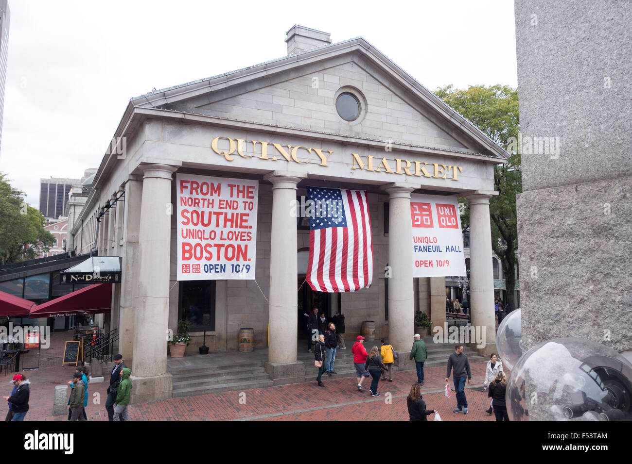 Boston Quincy Markt außen Stockfoto