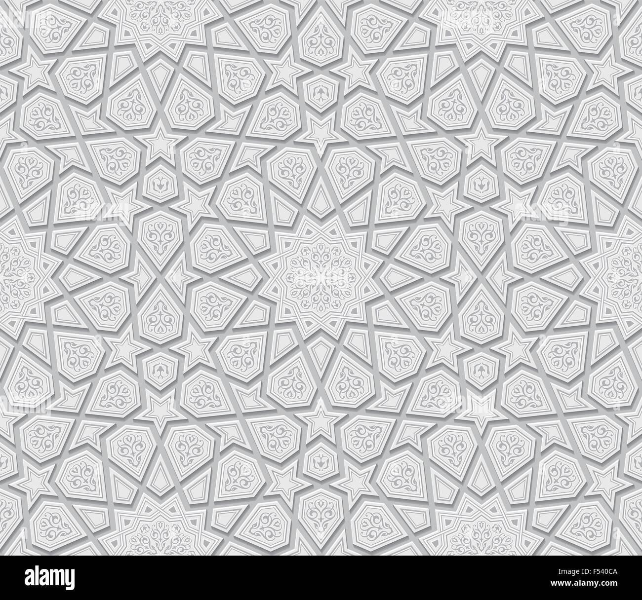 Islamische Sterne Ornament hellen grauen Hintergrund, Vektor-Illustration Stock Vektor