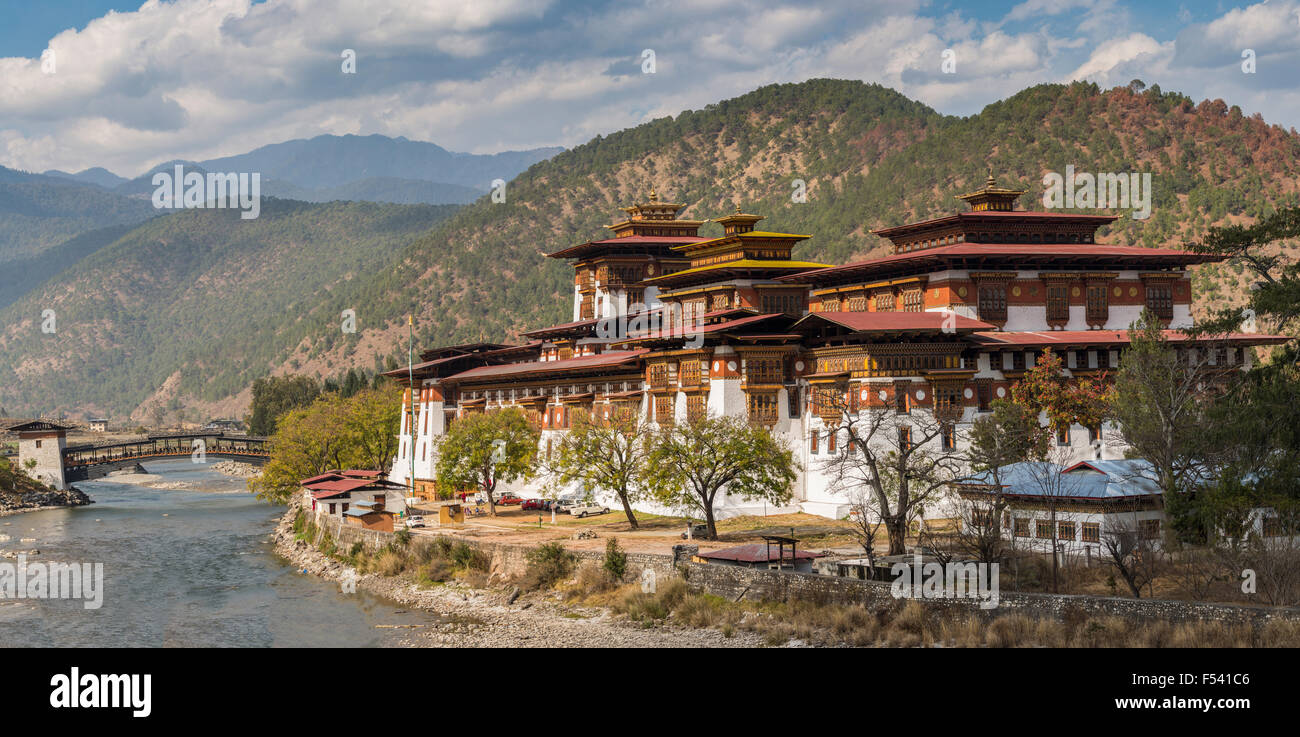 Punakha Dzong in Bhutan Stockfoto