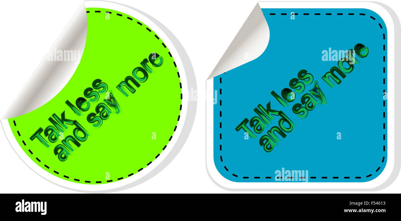 weniger reden und mehr zu sagen. Inspirierend, motivierend Zitat. Trendiges Design. Positive Zitat handschriftlich mit Aquarellpinsel siebzig Stockfoto