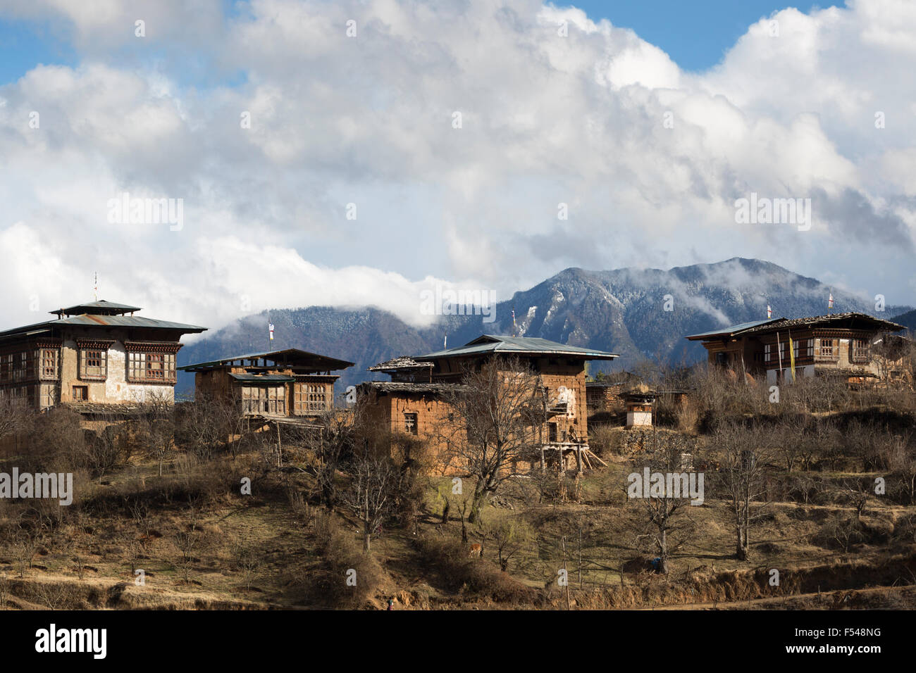 Häuser, Paro, Bhutan Stockfoto