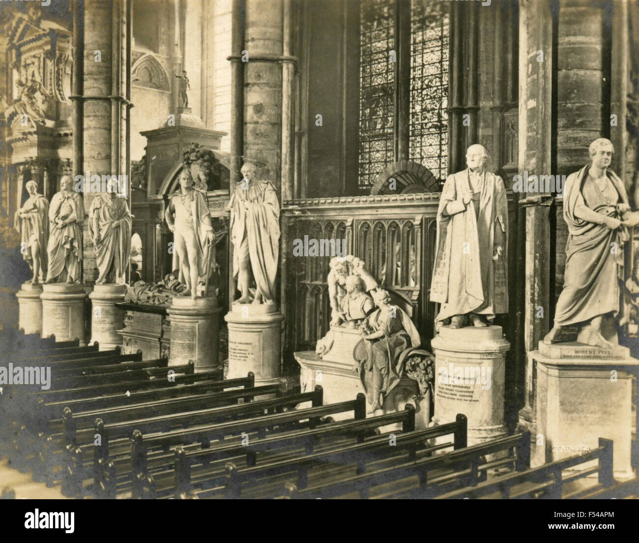 Die Staatsmänner "Ecke, Westminster Abbey, London, UK Stockfoto