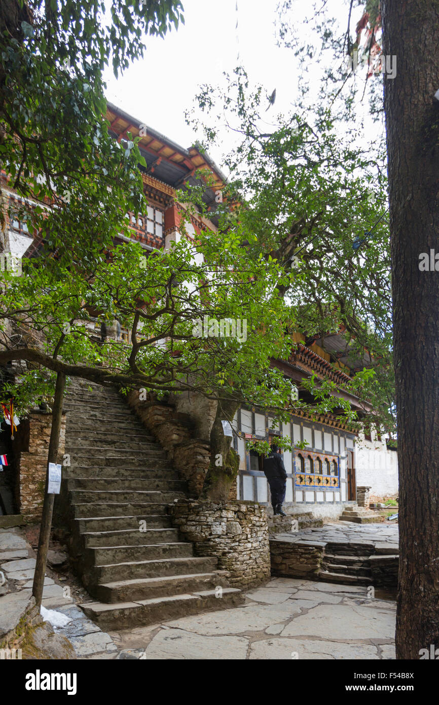 Eingang des Tigers Nest Kloster, Paro, Bhutan Stockfoto