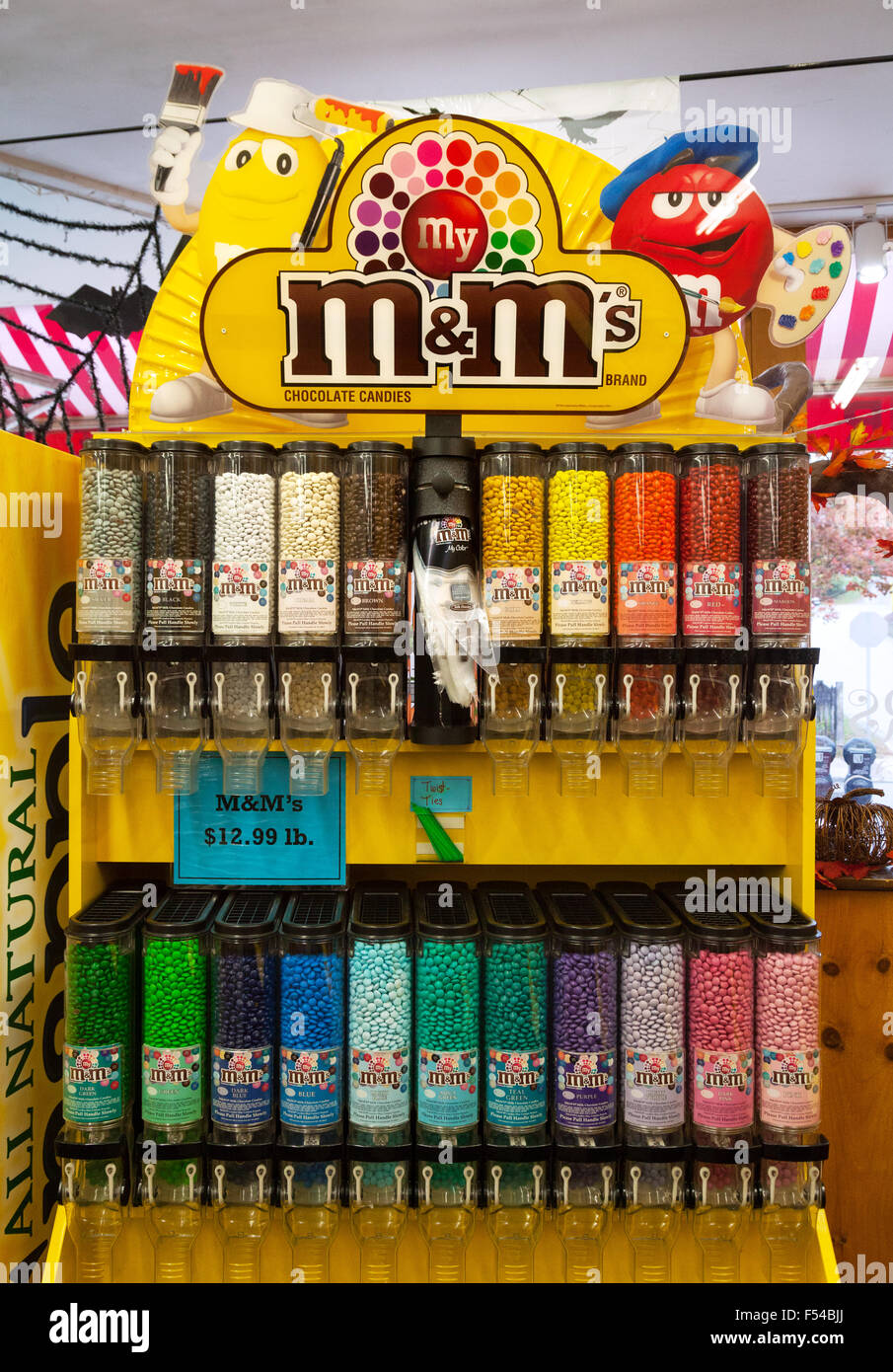 M & Ms Sweet Display, USA Stockfoto
