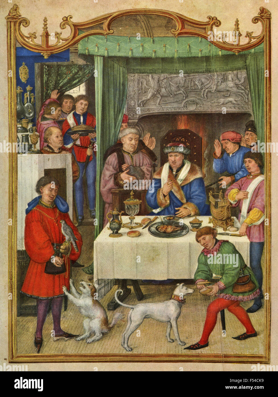 Mittelalterlichen Darstellungen der Monate des Jahres: Januar Stockfoto