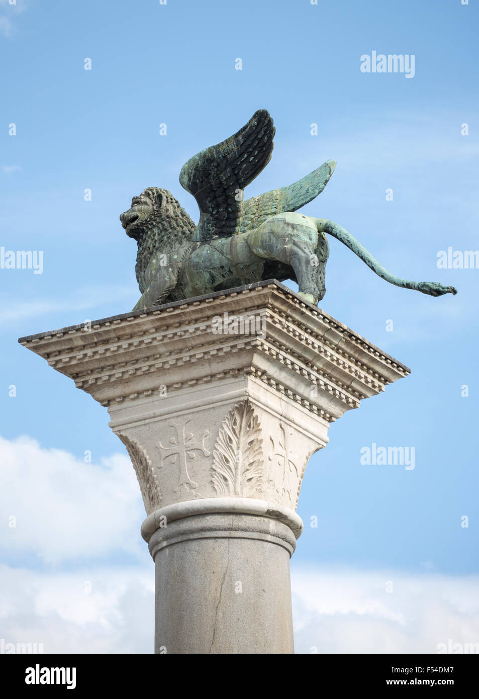 Löwenstatue Markusplatz, Venedig, Italien Stockfoto