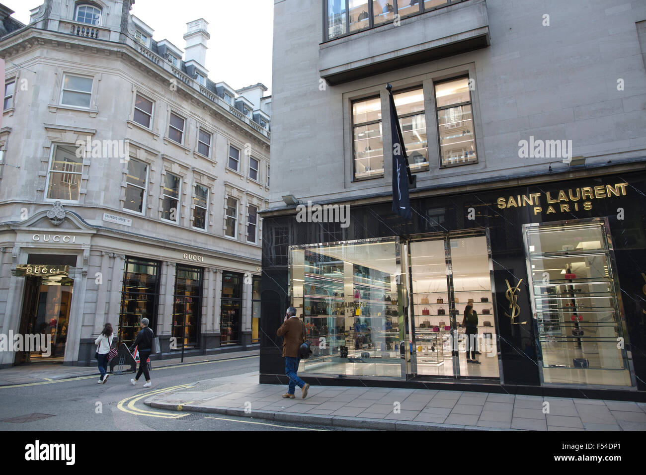 Saint Laurent Old Bond Street, Mayfair, London, England, Vereinigtes Königreich Stockfoto