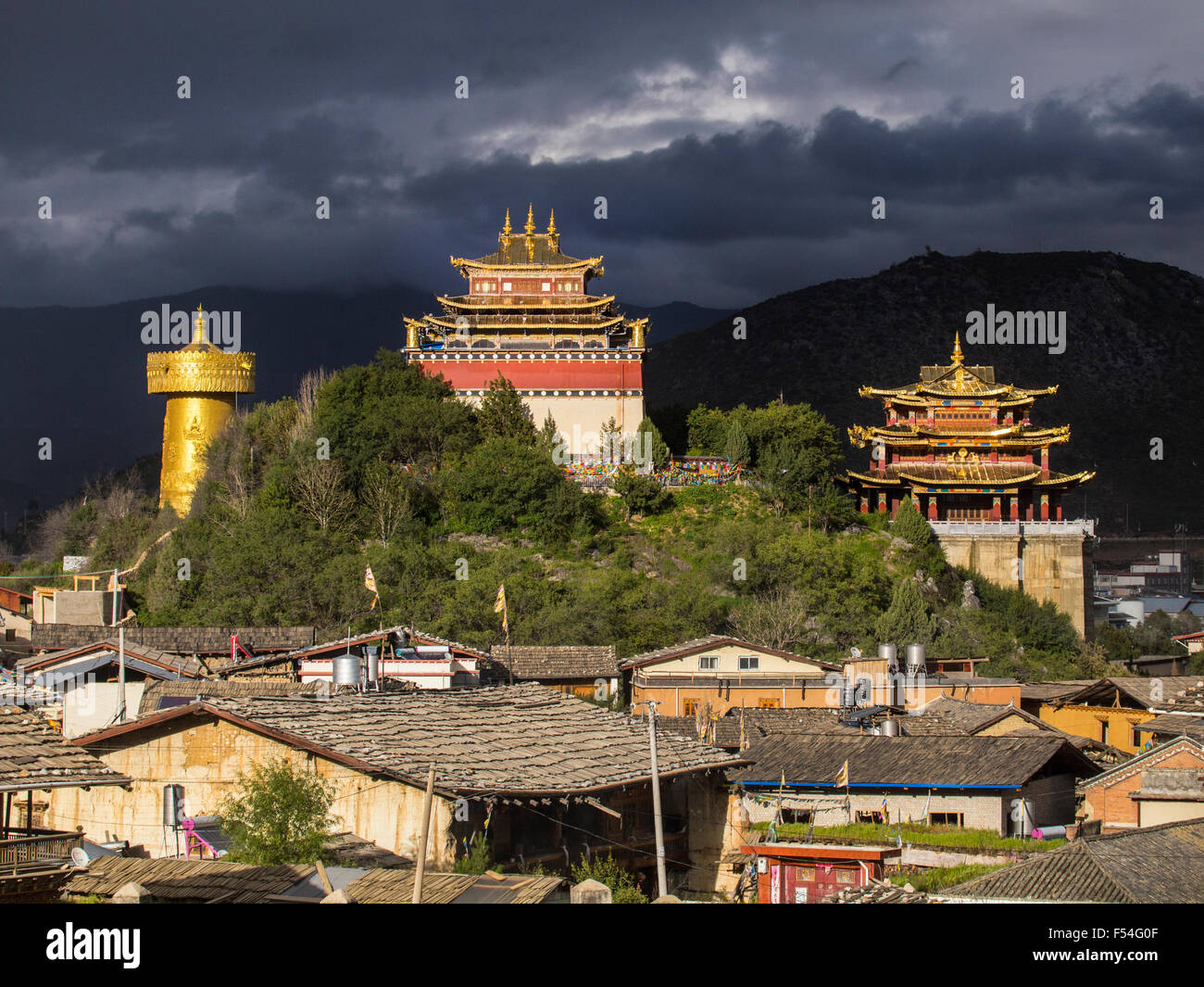 Tempel in Shangri-La in Yunnan, China Stockfoto