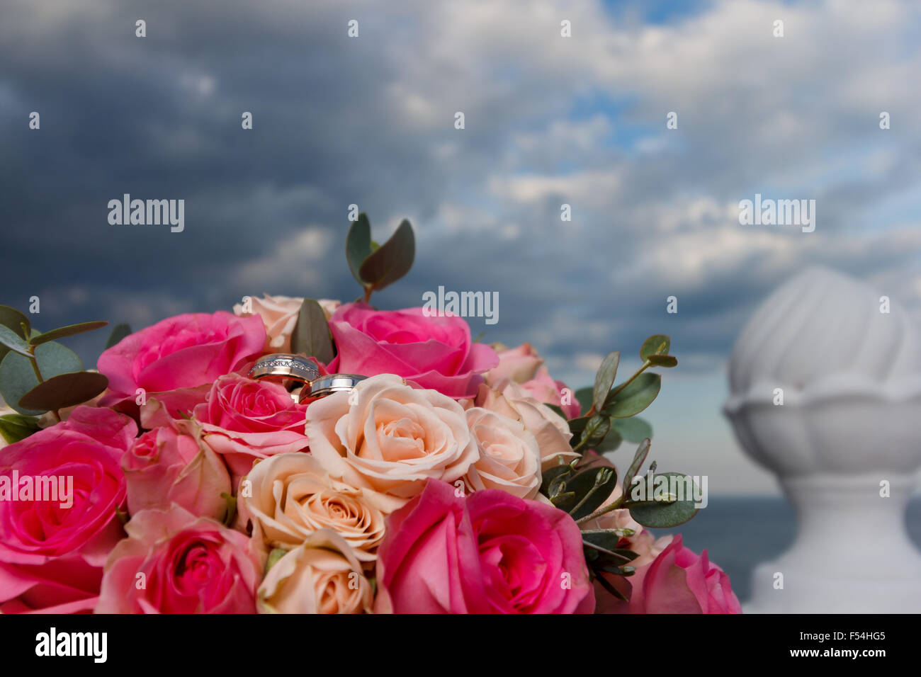 schöne Hochzeit Bouquet mit Blumen Stockfoto